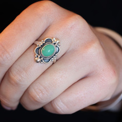 Bague ethnique pierre jade