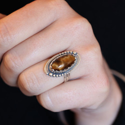 Bague argent pierre oeil de...