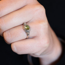 Bague fine argent et péridot