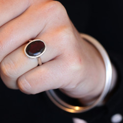 Bague argent pierre grenat...