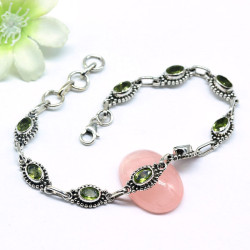 Bracelet péridot en argent