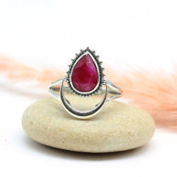 Bague pierre rubis en argent