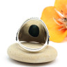 Bague argent ethnique pierre verte