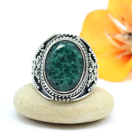 Bague émeraude indienne en argent