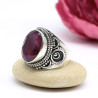 Bague indienne en argent pierre rose
