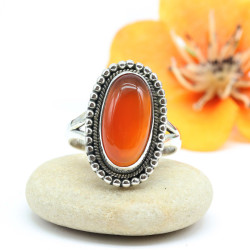 Bague cornaline allongée