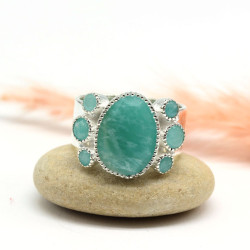Bague argent et amazonites...