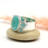 Bague bohème argent pierres bleues