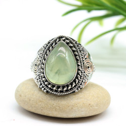 Bague travaillée argent et...