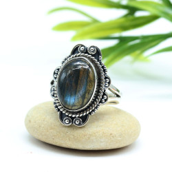Bague labradorite en argent
