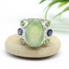 Bague préhnite en argent épaisse