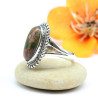 Bague argent pierre orange et verte