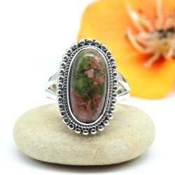 Bague unakite en argent