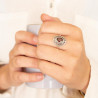 Bague grenat taillé en argent ajouré
