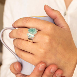 Bague argent pierres...