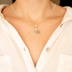 Pendentif préhnite en argent