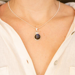 Pendentif labradorite ronde...