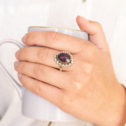 Bague améthyste en argent
