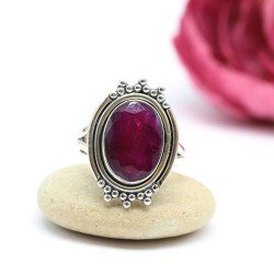 Bague rubis indien taillé...