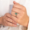 Bague fine pierre verte en émeraude