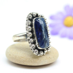 Bague argent pierre bleue en cyanite