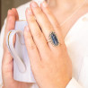 Bague cyanite taillée en argent