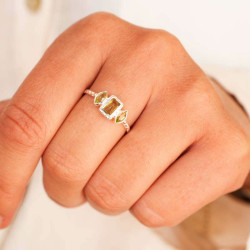 Bague péridot en argent