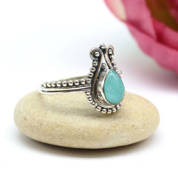 Bague amazonite en argent