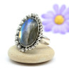 Bague indienne et labradorite facettée