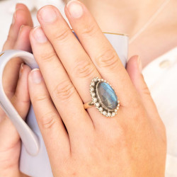 Bague labradorite en argent