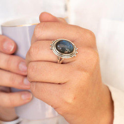 Bague argent et labradorite...