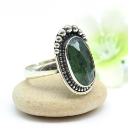 Bague indienne argent et cyanite