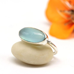 Bague fine pierre bleue en...