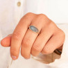 Bague argent calcédoine allongée