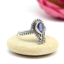 Bague argent pierre iolite