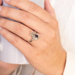 Bague argent et iolite