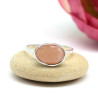 Bague argent pierre de lune rose facettée