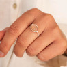 Bague pierre de lune rose en argent