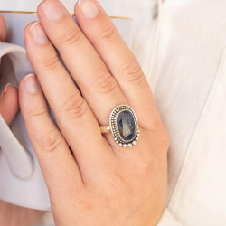 Bague cyanite en argent