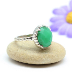 Bague argent et jade