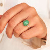 Bague fine argent pierre verte