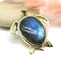 Pendentif tortue dorée et...