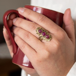 Bague rubellites bohème en...