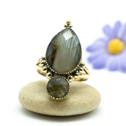 Bague labradorite taillée...