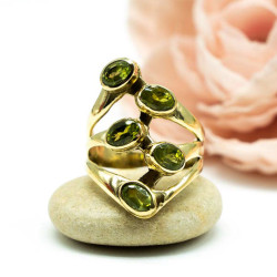 Bague laiton dorée pierres...