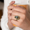 Bague dorée pierre labradorite