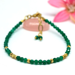 Bracelet pierre agate verte