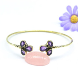 Bracelet jonc doré pierres...