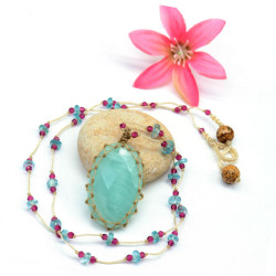 Collier amazonite sur fil