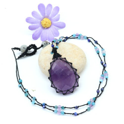 Collier améthyste facettée...